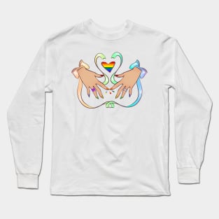 Gay Flag Ribbon Long Sleeve T-Shirt